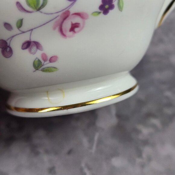 Crown Staffordshire Cup & Saucer Fine Bone China Pink Rose Floral Gold Accents - Picture 14 of 16